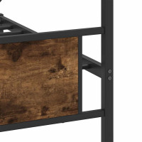 Produktbild för Sängram utan madrass metall rökfärgad ek 193x201 cm