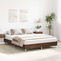 Produktbild för Sängram utan madrass brun ek 150x200 cm konstruerat trä