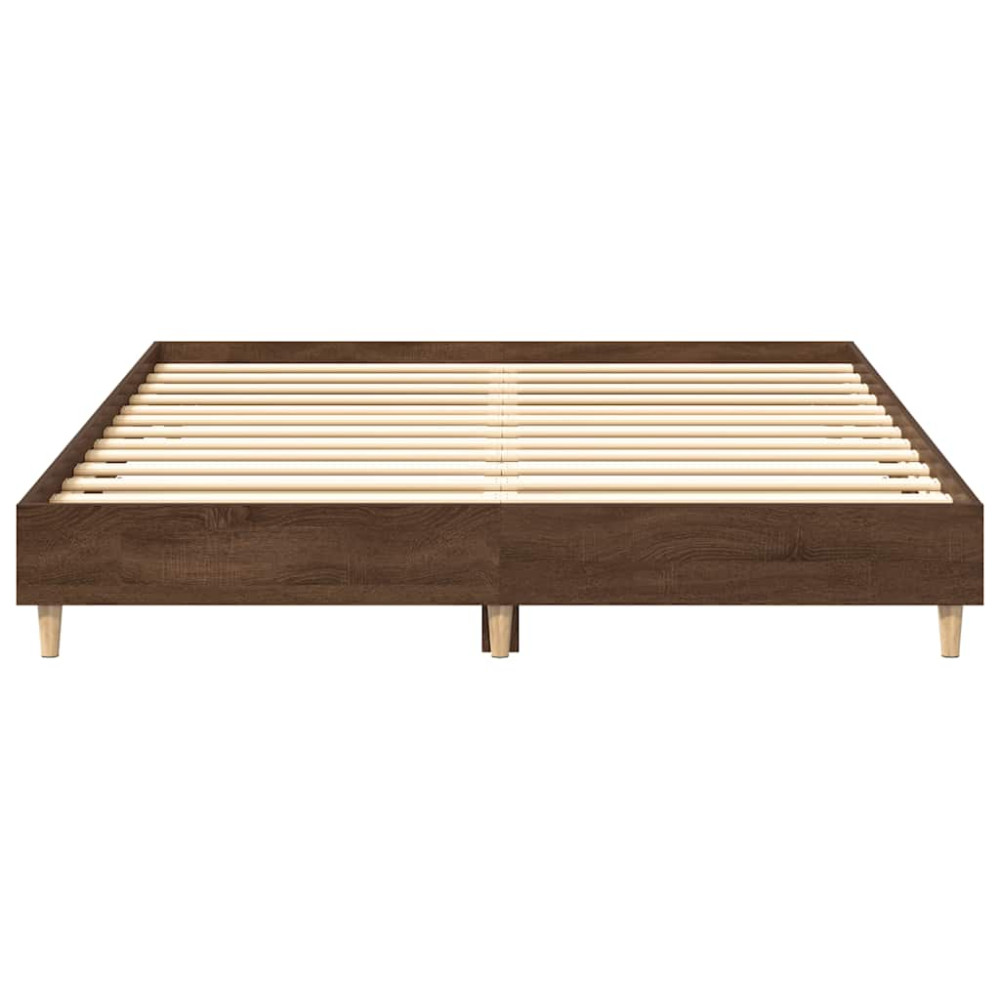 Produktbild för Sängram utan madrass brun ek 150x200 cm konstruerat trä