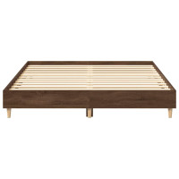 Produktbild för Sängram utan madrass brun ek 150x200 cm konstruerat trä