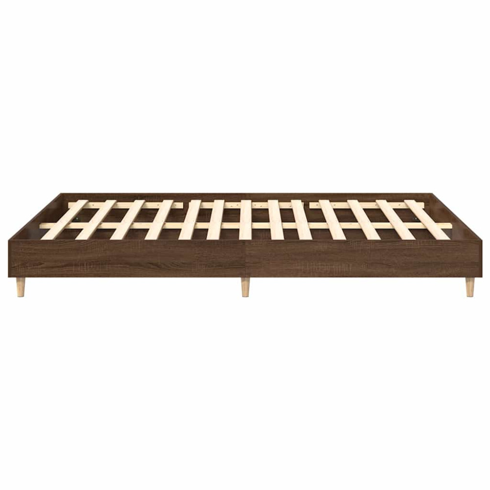 Produktbild för Sängram utan madrass brun ek 150x200 cm konstruerat trä