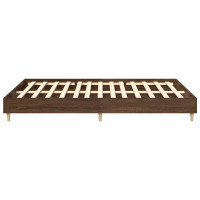 Produktbild för Sängram utan madrass brun ek 150x200 cm konstruerat trä