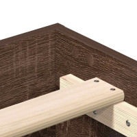Produktbild för Sängram utan madrass brun ek 150x200 cm konstruerat trä