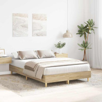 Produktbild för Sängram utan madrass Sonoma ek 120x200 cm konstruerat trä