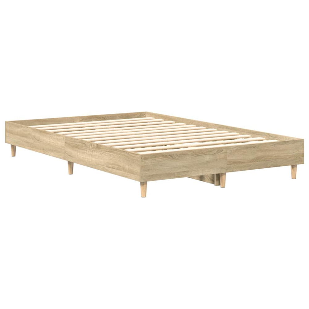 Produktbild för Sängram utan madrass Sonoma ek 120x200 cm konstruerat trä