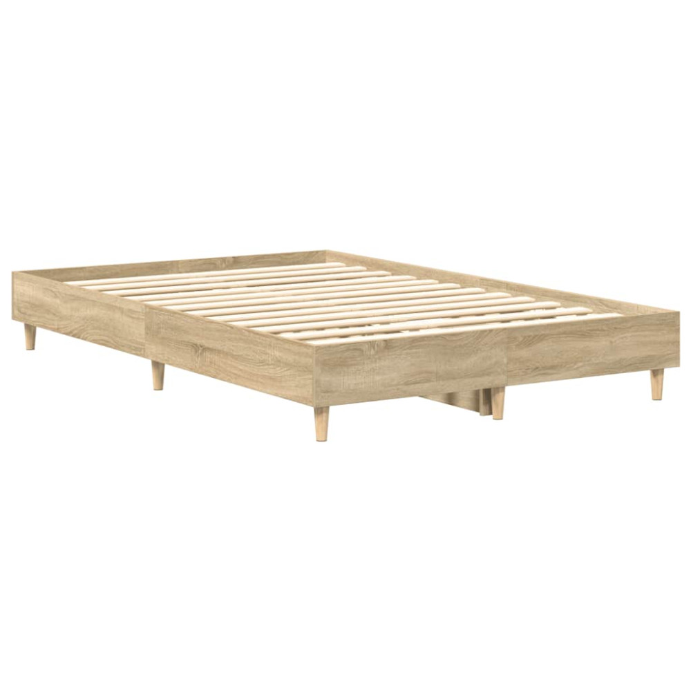 Produktbild för Sängram utan madrass Sonoma ek 120x200 cm konstruerat trä