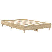 Produktbild för Sängram utan madrass Sonoma ek 120x200 cm konstruerat trä