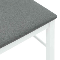 Produktbild för Matstolar med dynor 2 st, vit, massivt trä, gummi