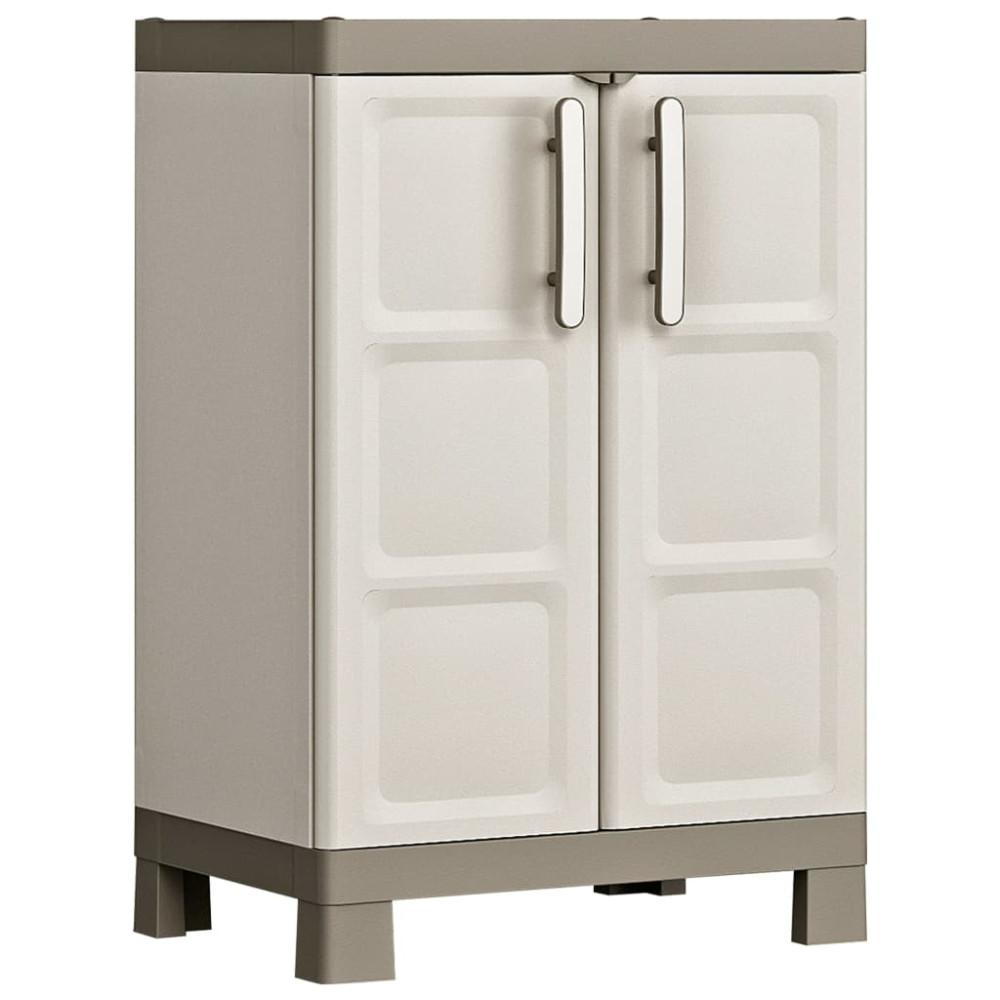 Produktbild för Keter Lågt förvaringsskåp Excellence beige och taupe 97 cm