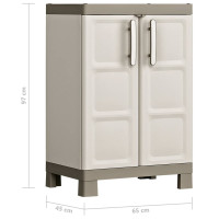 Produktbild för Keter Lågt förvaringsskåp Excellence beige och taupe 97 cm