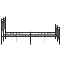 Produktbild för Sängram utan madrass metall brun ek 193x201 cm