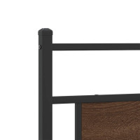 Produktbild för Sängram utan madrass metall brun ek 193x201 cm