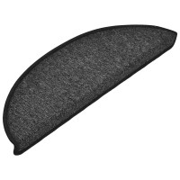 Produktbild för Trappmattor 30 st 56x17x3 cm antracit halvrunda