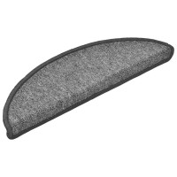 Produktbild för Trappmattor 30 st 56x17x3 cm mörkgrå halvrunda