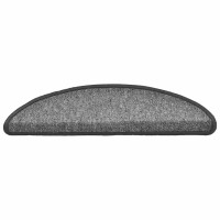 Produktbild för Trappmattor 30 st 56x17x3 cm mörkgrå halvrunda