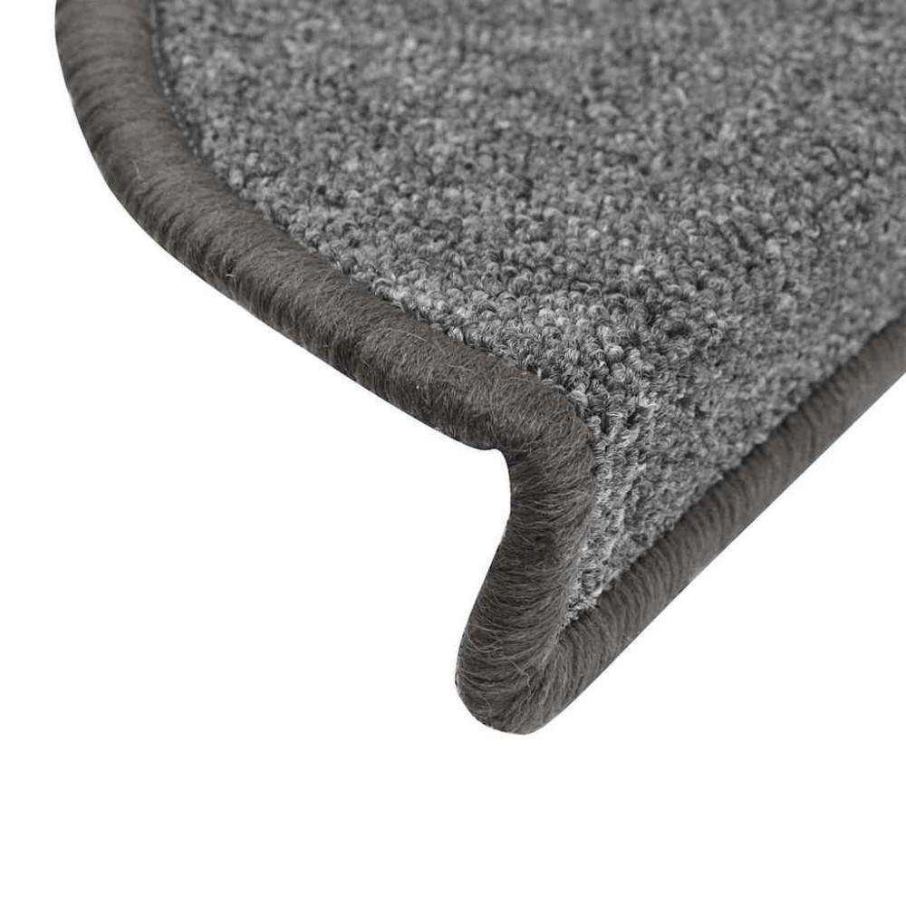 Produktbild för Trappmattor 30 st 56x17x3 cm mörkgrå halvrunda