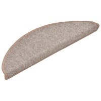 Produktbild för Trappmattor 30 st 56x17x3 cm ljusbruna halvrunda