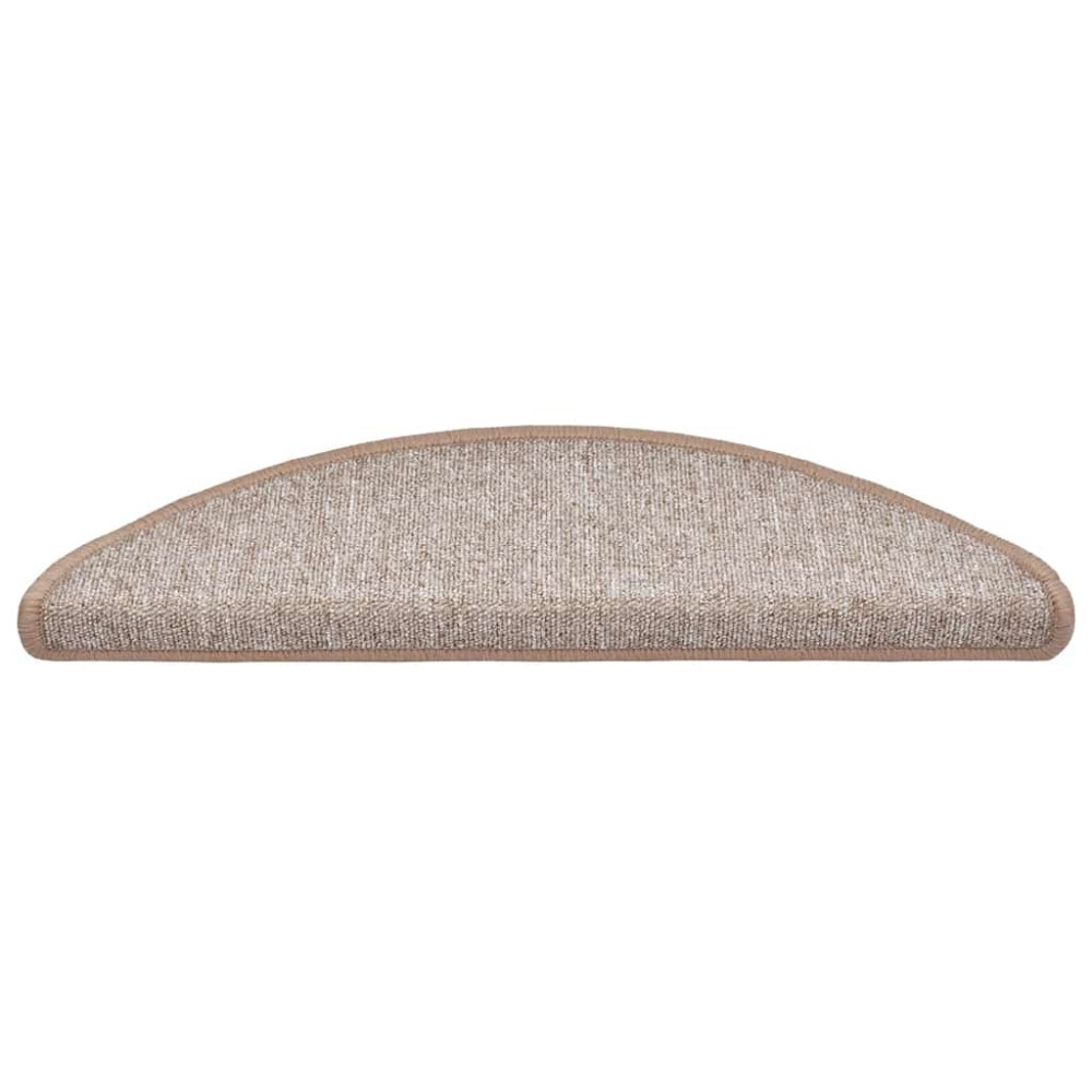 Produktbild för Trappmattor 30 st 56x17x3 cm ljusbruna halvrunda
