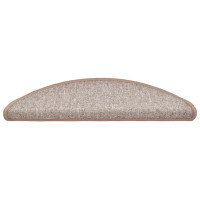 Produktbild för Trappmattor 30 st 56x17x3 cm ljusbruna halvrunda