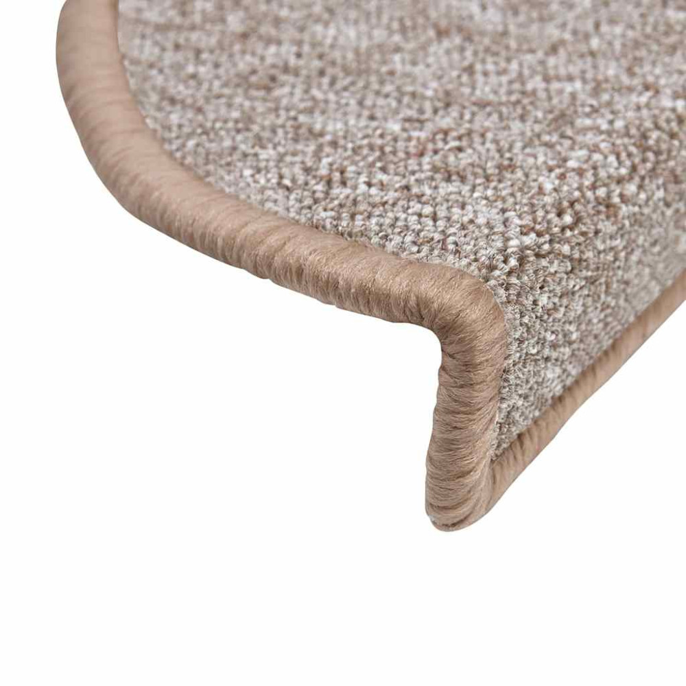 Produktbild för Trappmattor 30 st 56x17x3 cm ljusbruna halvrunda