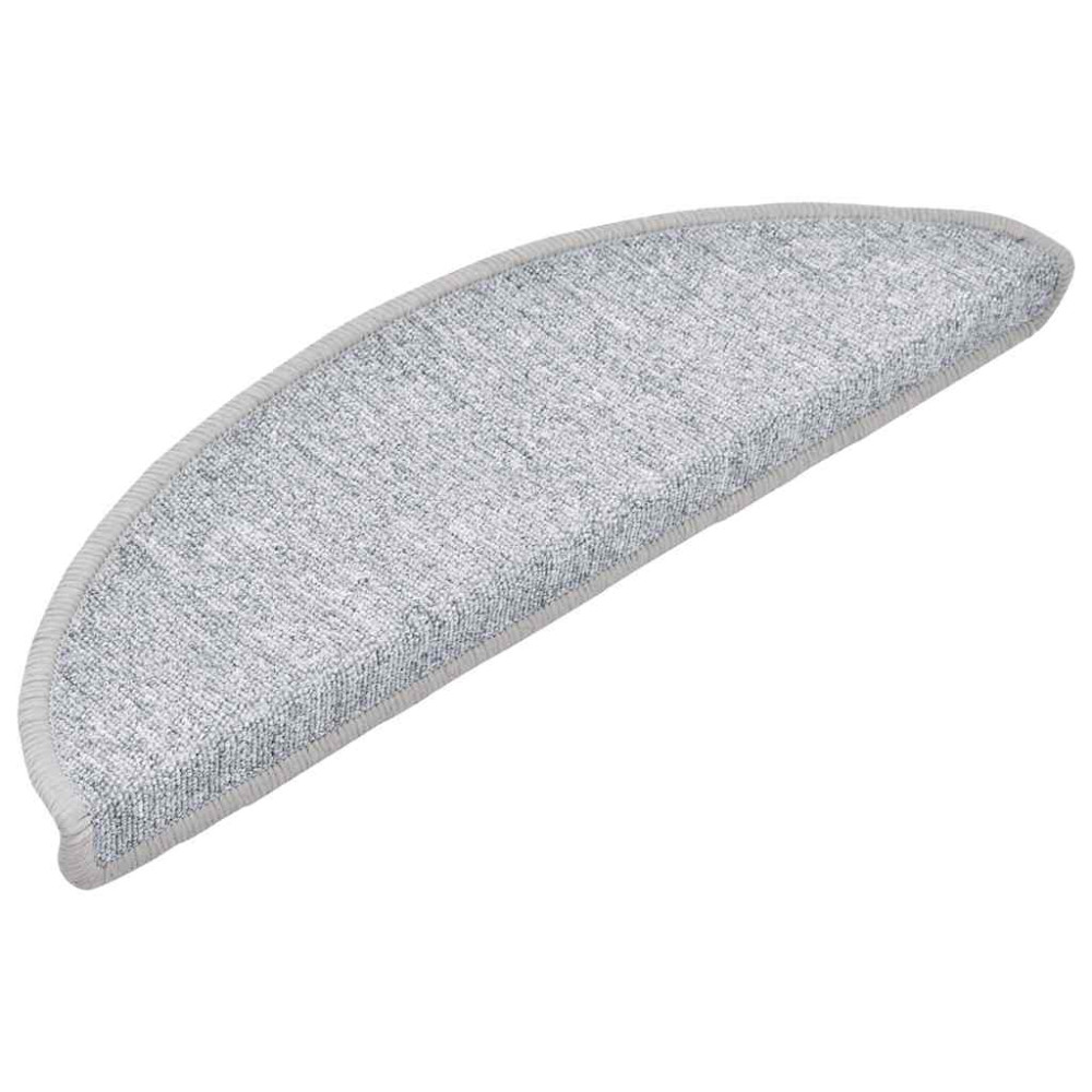 Produktbild för Trappmattor 30 st 56x17x3 cm ljusgrå halvrunda