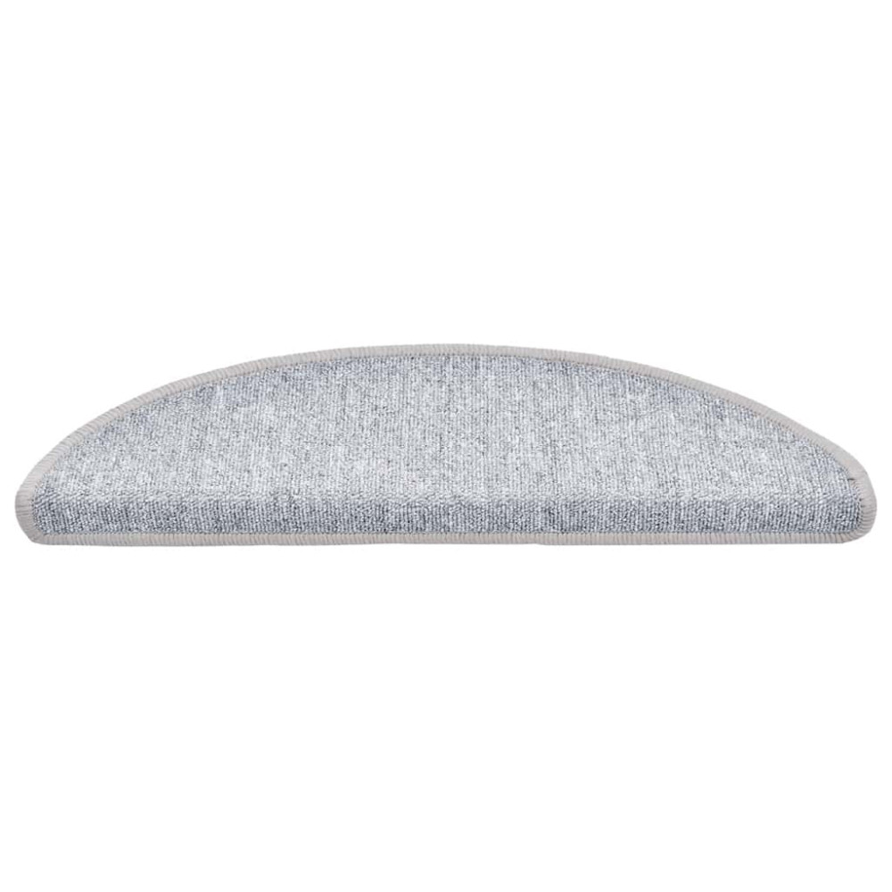 Produktbild för Trappmattor 30 st 56x17x3 cm ljusgrå halvrunda