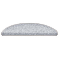 Produktbild för Trappmattor 30 st 56x17x3 cm ljusgrå halvrunda