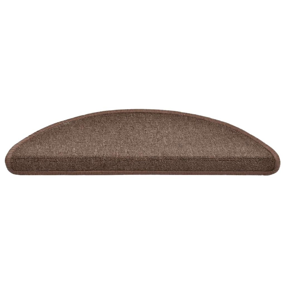 Produktbild för Trappmattor 30 st 56x17x3 cm kaffebruna halvrunda
