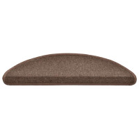 Produktbild för Trappmattor 30 st 56x17x3 cm kaffebruna halvrunda