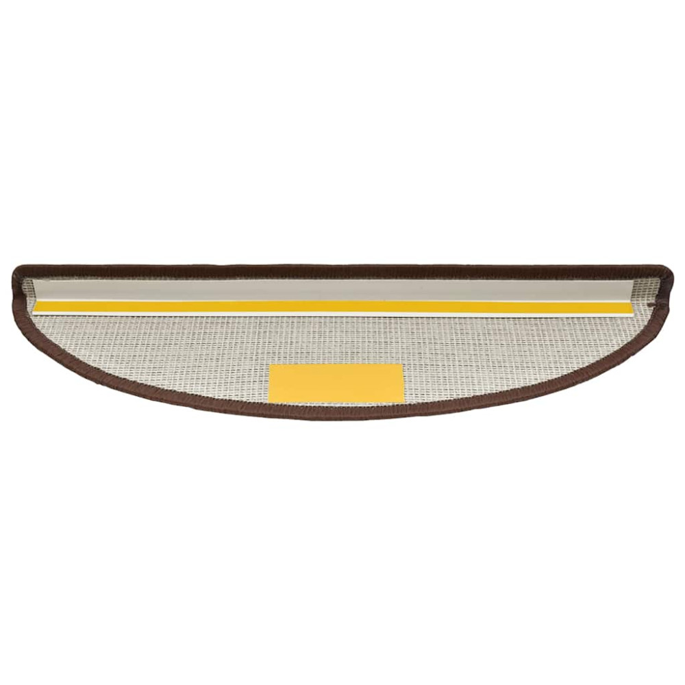Produktbild för Trappmattor 30 st 56x17x3 cm kaffebruna halvrunda