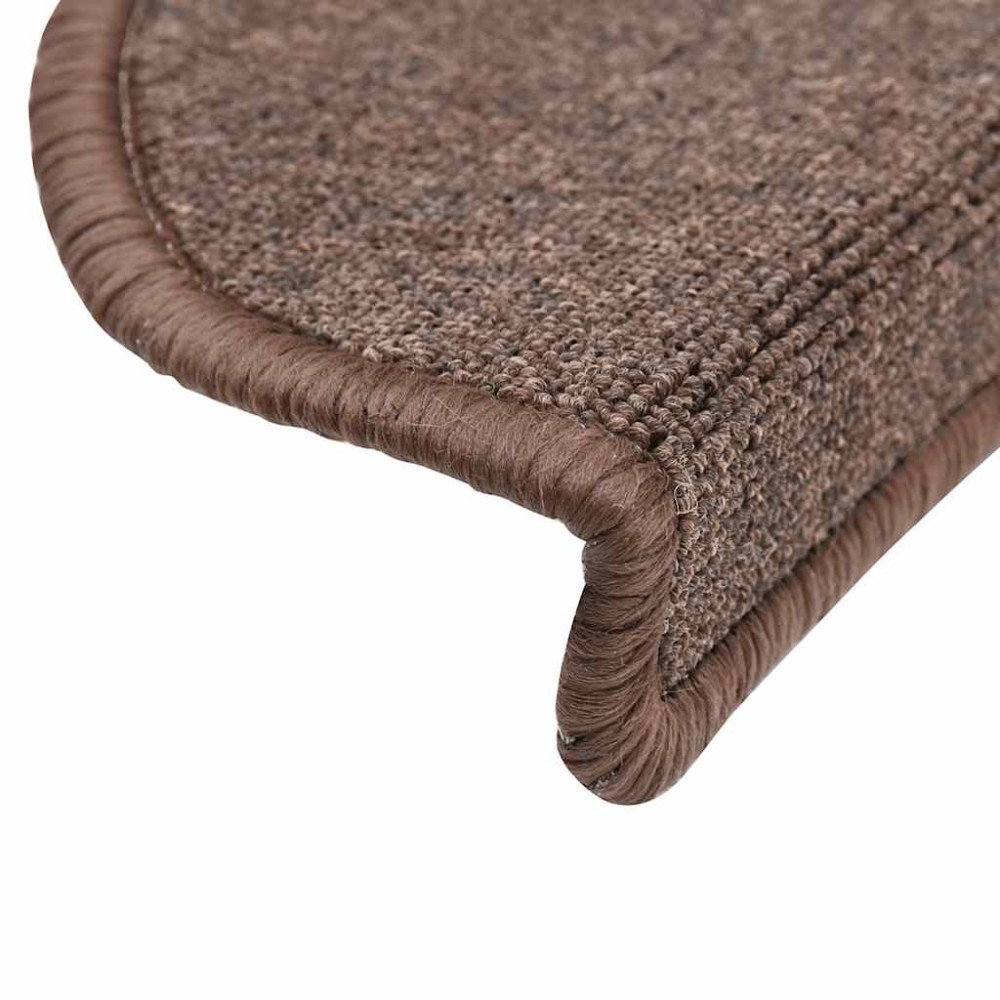 Produktbild för Trappmattor 30 st 56x17x3 cm kaffebruna halvrunda