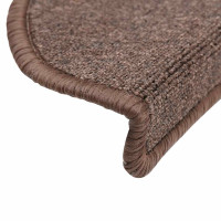 Produktbild för Trappmattor 30 st 56x17x3 cm kaffebruna halvrunda