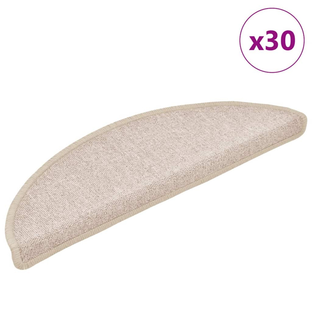 Produktbild för Trappmattor 30 st 56x17x3 cm taupe halvrunda