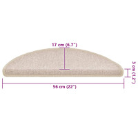 Produktbild för Trappmattor 30 st 56x17x3 cm taupe halvrunda
