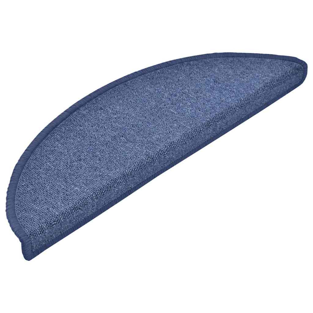 Produktbild för Trappmattor 30 st 56x17x3 cm blå halvrunda