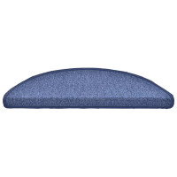 Produktbild för Trappmattor 30 st 56x17x3 cm blå halvrunda