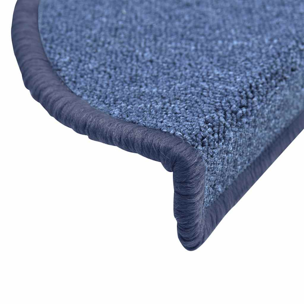Produktbild för Trappmattor 30 st 56x17x3 cm blå halvrunda