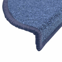Produktbild för Trappmattor 30 st 56x17x3 cm blå halvrunda