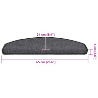 Produktbild för Trappmattor 30 st 65x24x4 cm antracit halvrunda stora