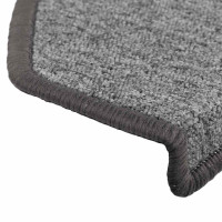 Produktbild för Trappmattor 30 st 65x24x4 cm mörkgrå halvrunda stora