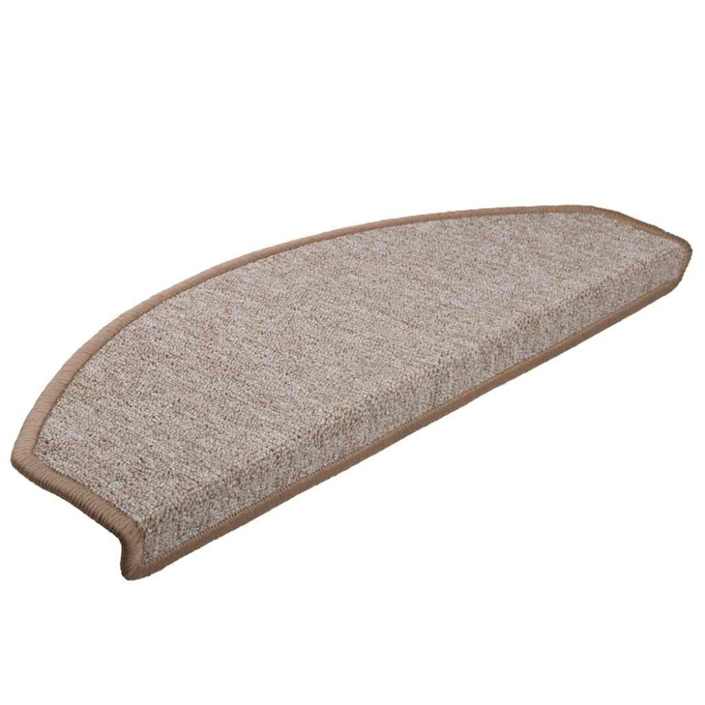 Produktbild för Trappmattor 30 st 65x24x4 cm ljusbruna halvrunda stora