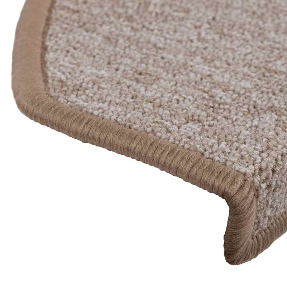 Produktbild för Trappmattor 30 st 65x24x4 cm ljusbruna halvrunda stora