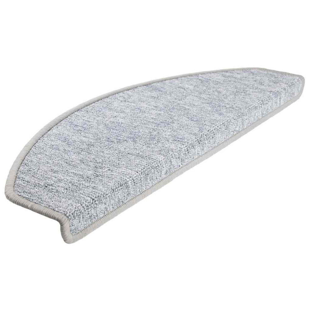 Produktbild för Trappmattor 30 st 65x24x4 cm ljusgrå halvrunda stora