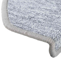 Produktbild för Trappmattor 30 st 65x24x4 cm ljusgrå halvrunda stora