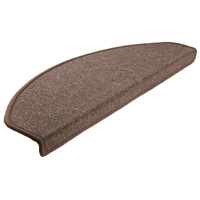 Produktbild för Trappmattor 30 st 65x24x4 cm kaffebruna halvrunda stora
