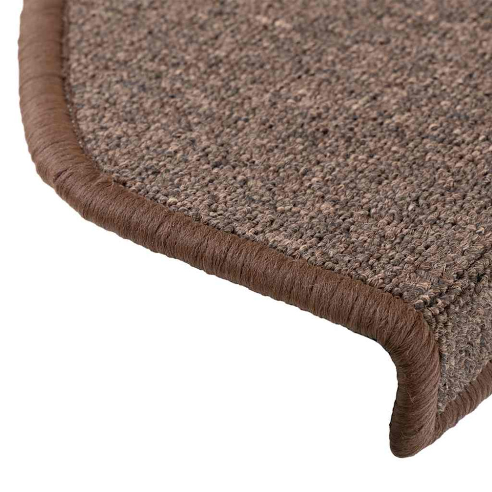 Produktbild för Trappmattor 30 st 65x24x4 cm kaffebruna halvrunda stora