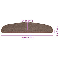 Produktbild för Trappmattor 30 st 65x24x4 cm kaffebruna halvrunda stora