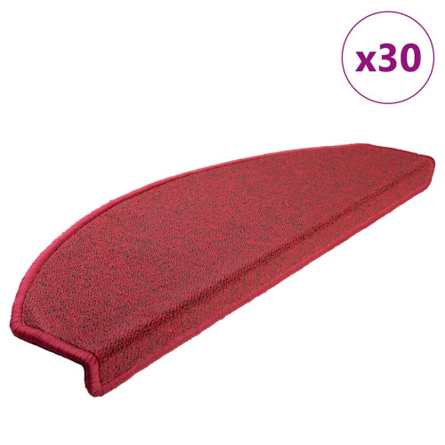 vidaXL Trappmattor 30 st 65x24x4 cm röd halvrunda stora