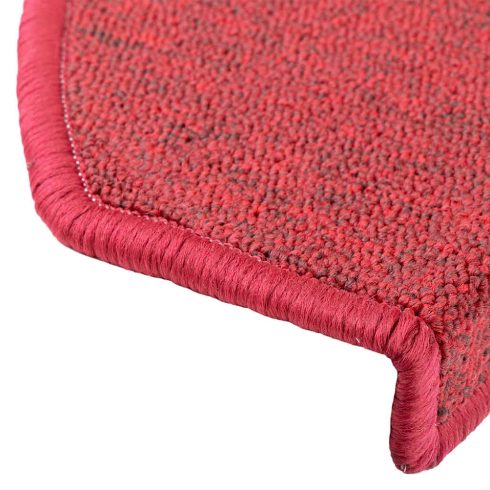 Produktbild för Trappmattor 30 st 65x24x4 cm röd halvrunda stora