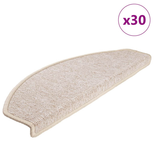 vidaXL Trappmattor 30 st 65x24x4 cm Taupe halvrunda stora